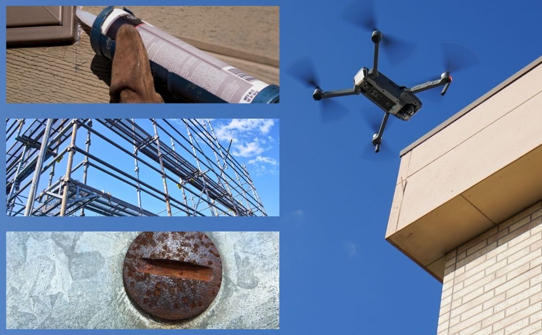 ドローンでの外壁塗装前の診断でどのような劣化がわかる？具体例を見てみよう！