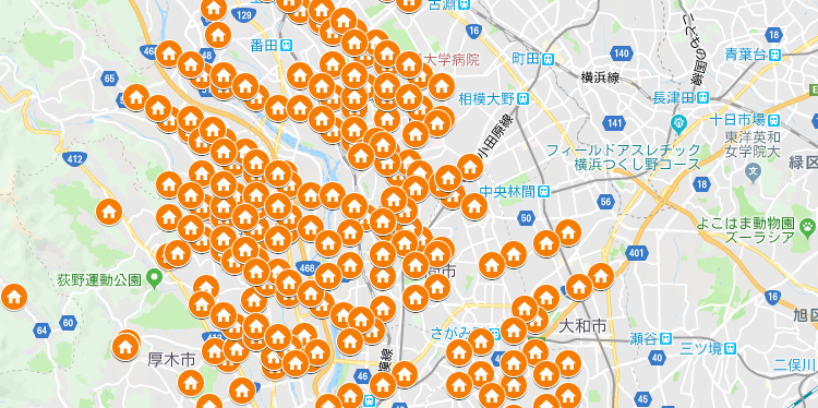 神奈川県エリア地図