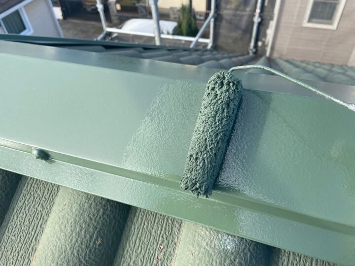 屋根塗装　上塗り