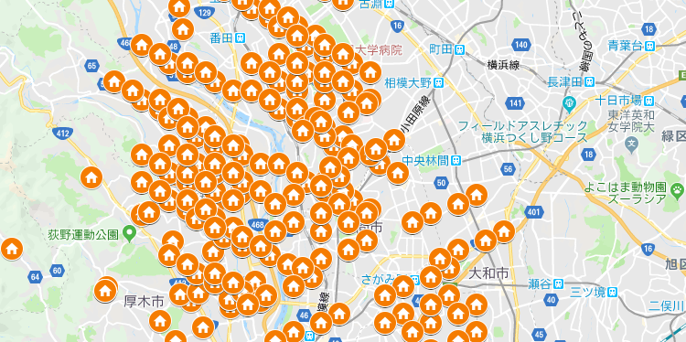 厚木市エリア地図