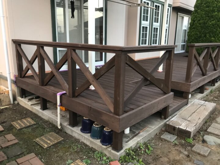 厚木市ウッドデッキ塗装工事