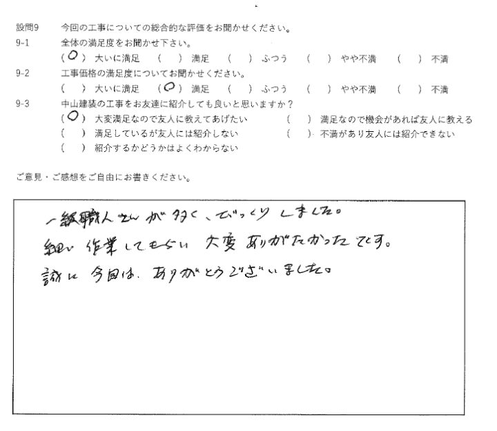 大いに満足