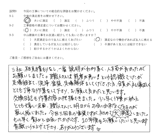 大いに満足