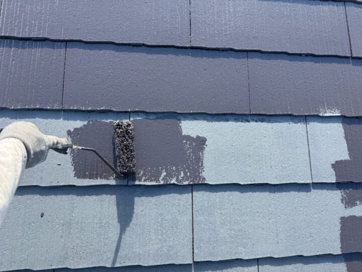 屋根 中塗り(キャビアブラウン)