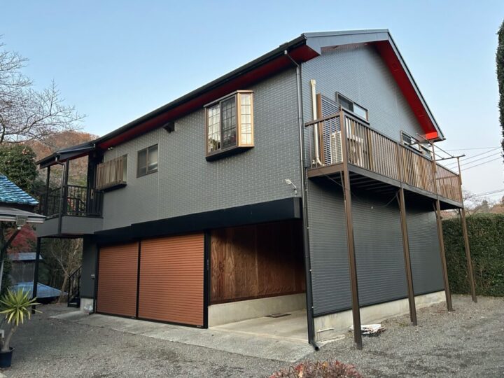 厚木市|K様邸|外壁塗装(スレートグレー)|屋根カバー(オニキス)